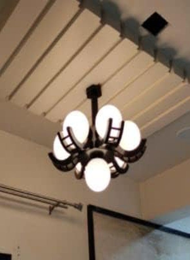 kinis Brown Color 6+1 Light Globe Jhoomar/Chandelier/Jhoomar Hanging Light/Jhoomar Ceiling Light to Décor Home/Living Room/Bedroom/Office/Dining/Cafe/Restaurants (with Bulb) - Image 2